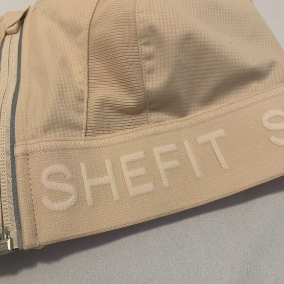 SheFit Ultimate Sports Bra Adjustable Straps Front Zip Sandstorm Nude - Medium - Picture 6 of 9
